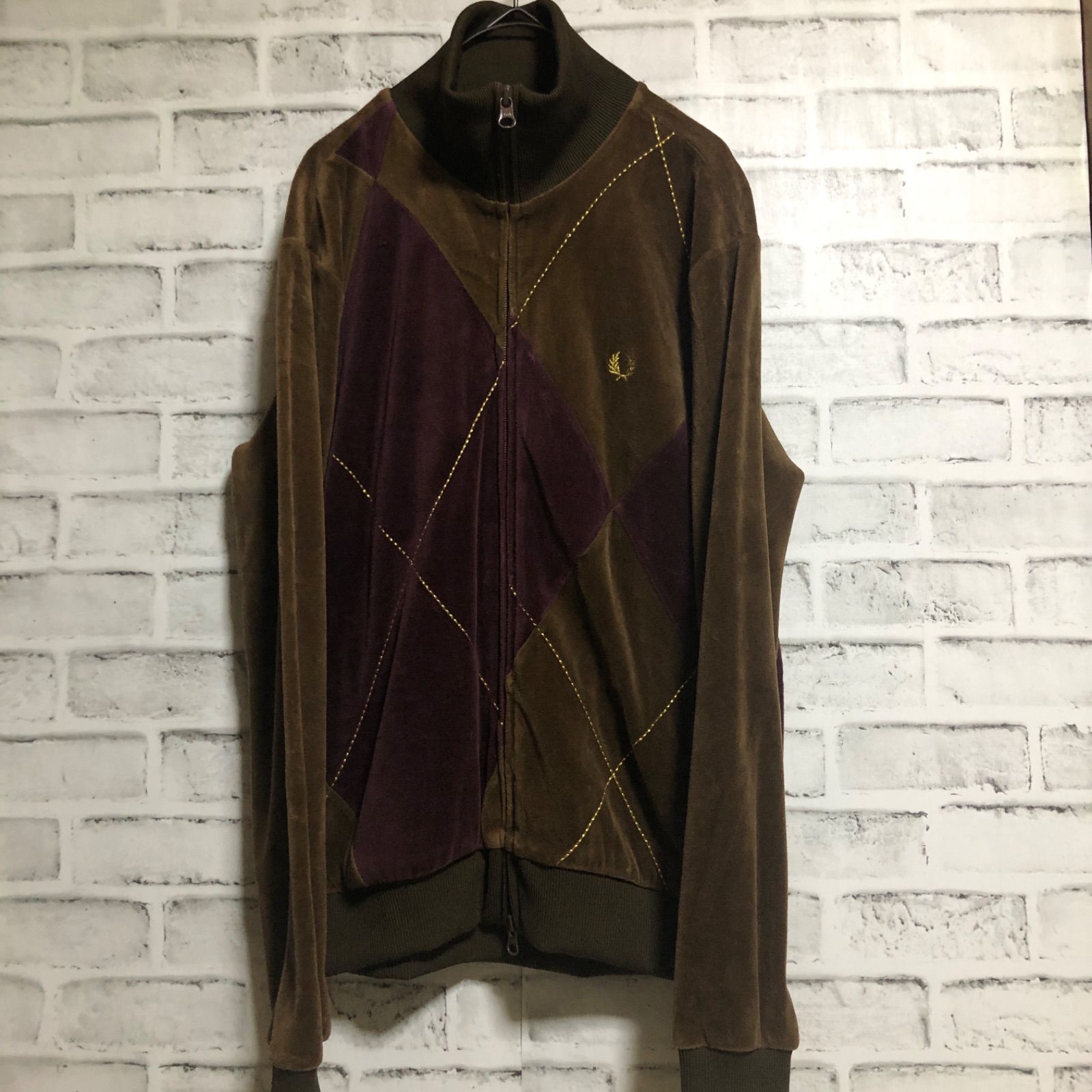 Fred Perry⭐️ベロアブラウントラックジャケット/ジャージ アーガイル vintage 茶紫 - メルカリ