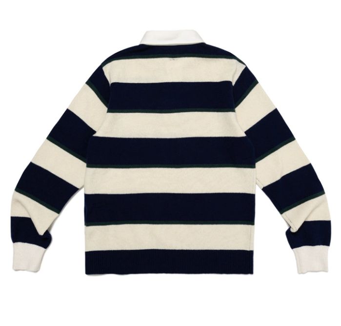 MsizeHUMANMADE  RUGBY KNIT SWEATER - NAVY / M