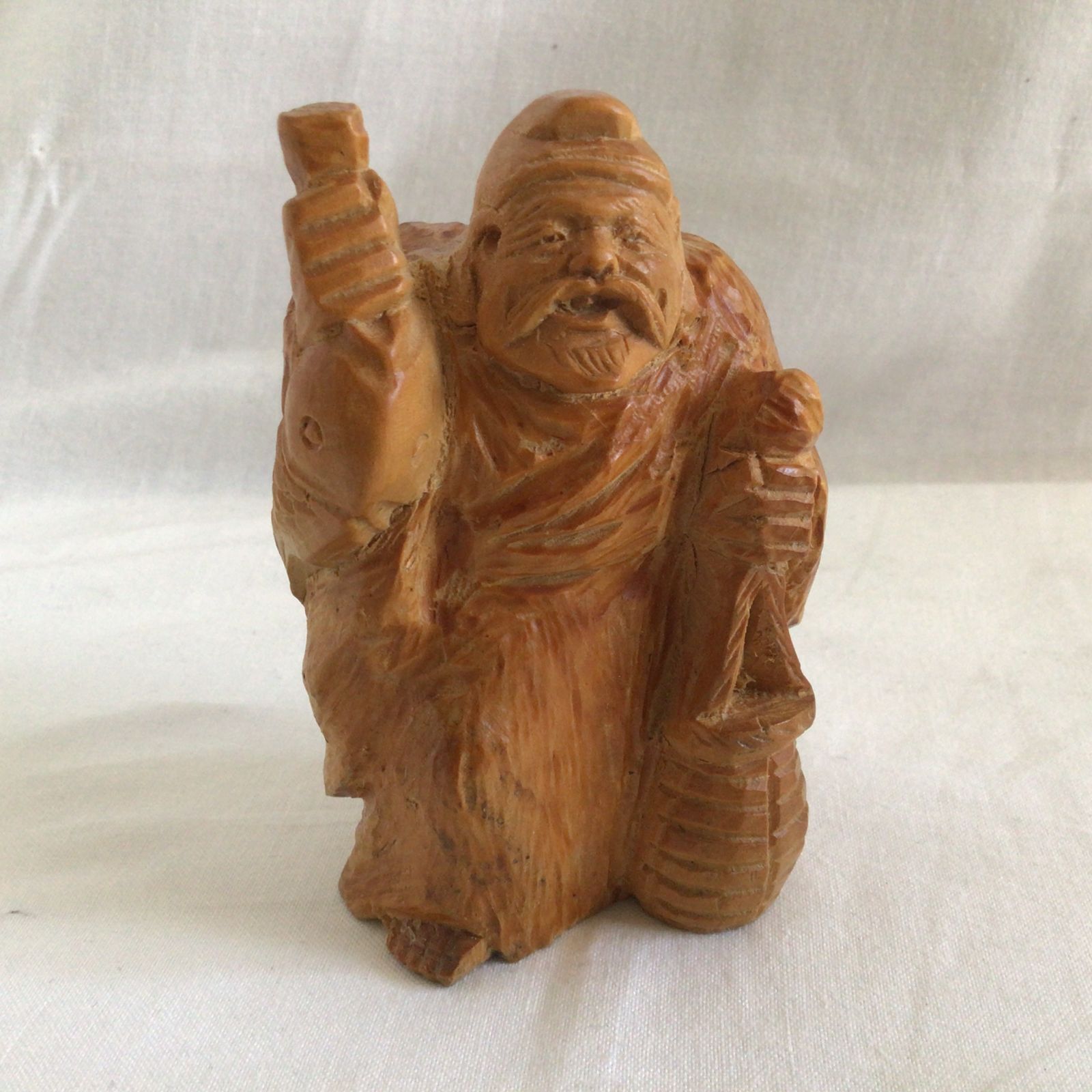 縁起物　木彫り七福神。訳あり。 楽天市場】【横幅30cm】七福神 木彫リ 縁起物 福の神 置物一刀彫