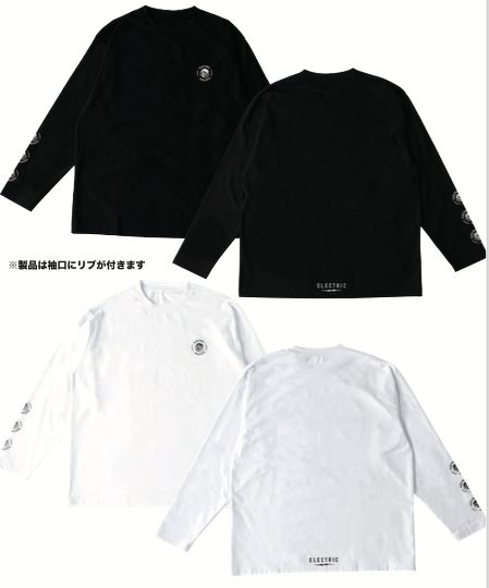 ELECTRIC UNDER SKULL DRY L|S TEE UVカット吸汗速乾接触冷感防蚊加工 エレクトリック ドライロングスリーブTシャツ ブラック ホワイト