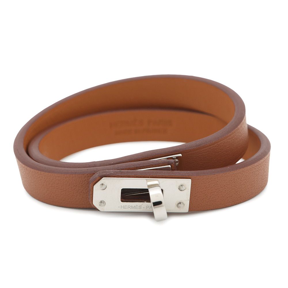 シンプルお洒落☆ HERMES ミニケリー ブレスレット ゴールド金具 ☆直営店☆【HERMES】 《ミニ・クリック・ケリー》 ブレスレット