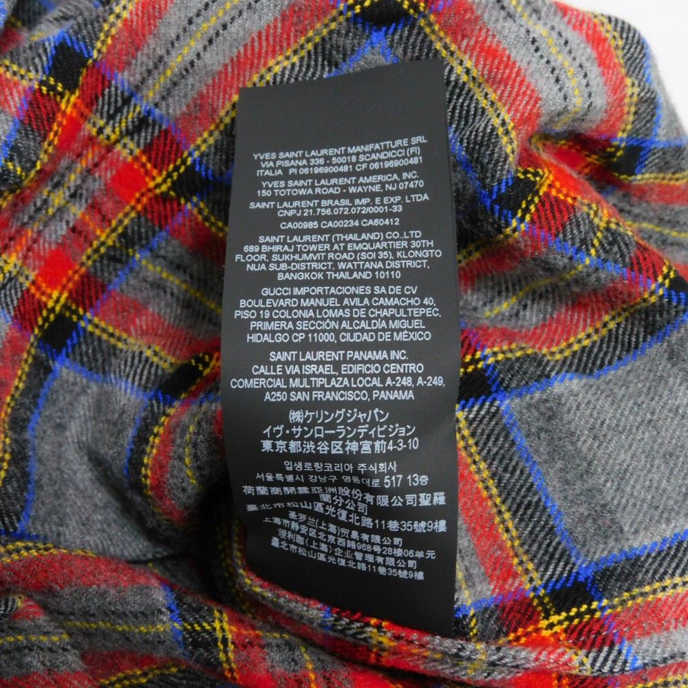 SAINT LAURENT グレー系チェック ネルシャツ 揺れる