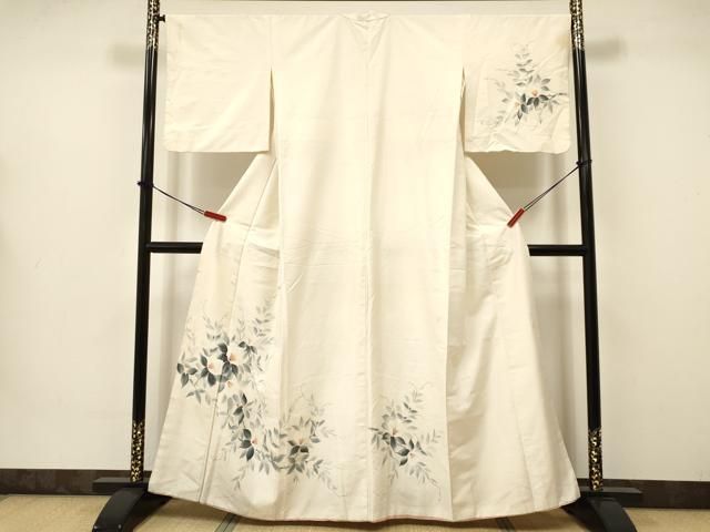 平和屋着物▽訪問着 単衣 紬地 9マルキ 松皮菱花