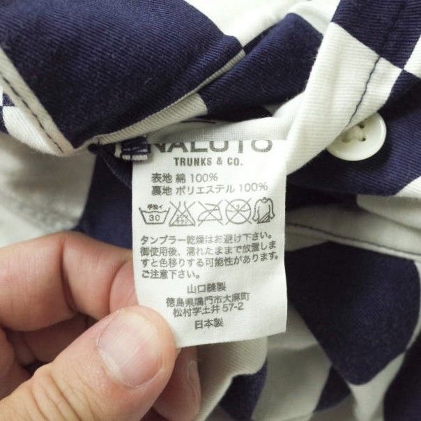 NALUTO TRUNKS x STANDARD CALIFORNIA ナルトトランクス スタンダードカリフォルニア 別注 日本製  チェッカー柄サーフショーツ 28 NAVY/WHITE ショートパンツ 山口縫製 ボトムス g12238 - メルカリ