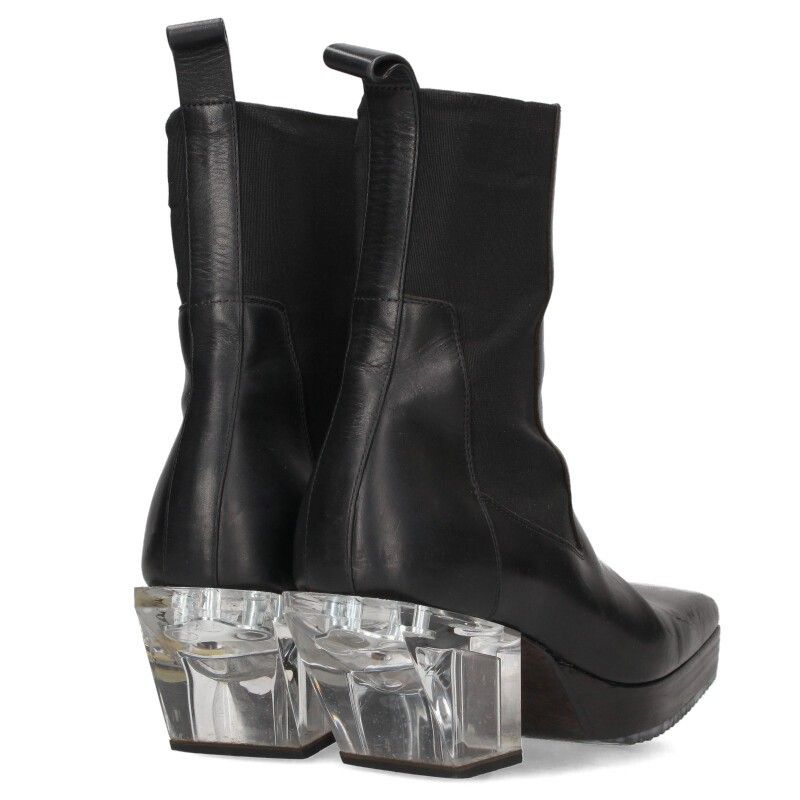 Rick Owens Sliver クリアヒールブーツ　42 Rick Owens - Black Heeled Sliver Chelsea Boots