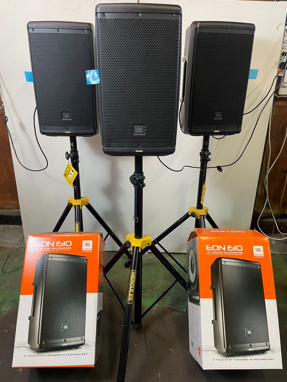 JBL EON610 パワードスピーカー 3台セット＆スピーカースタンド3本付き 267