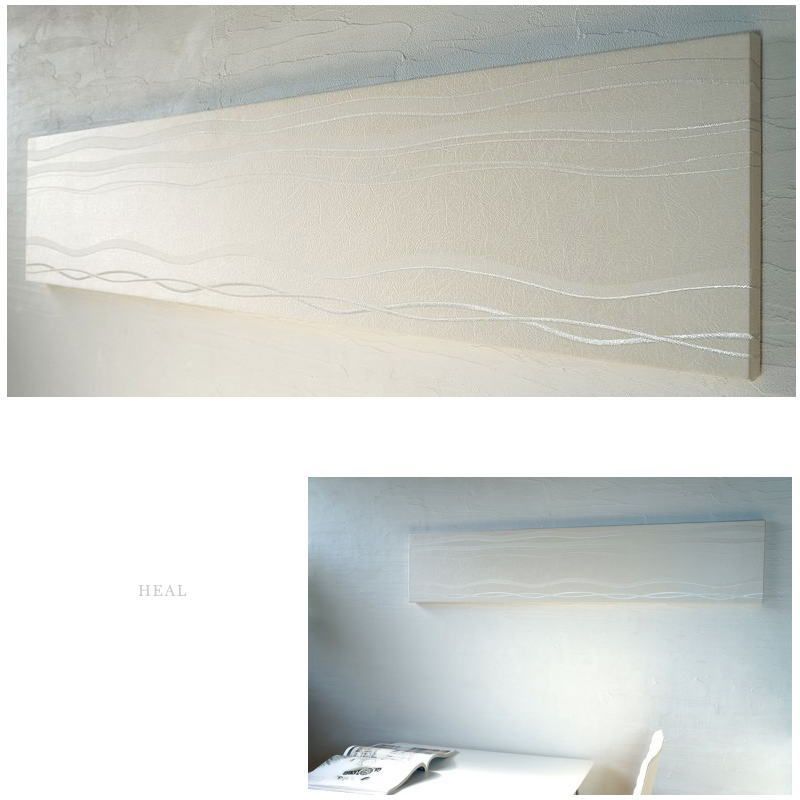 ファブリックパネル アートパネル 横長 slimbody HEAL2 シック 120×25cm クール 壁掛け オブジェ シンプル モダン オフホワイト