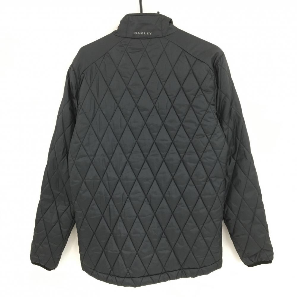超 オークリー 中綿ジャケット 黒 キルティング ネックロゴ メンズ S P ゴルフウェア Oakley