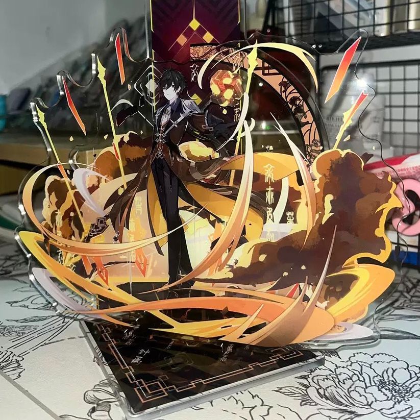 原神 ぎこちなく 二重アクリルスタンド 鍾離 神