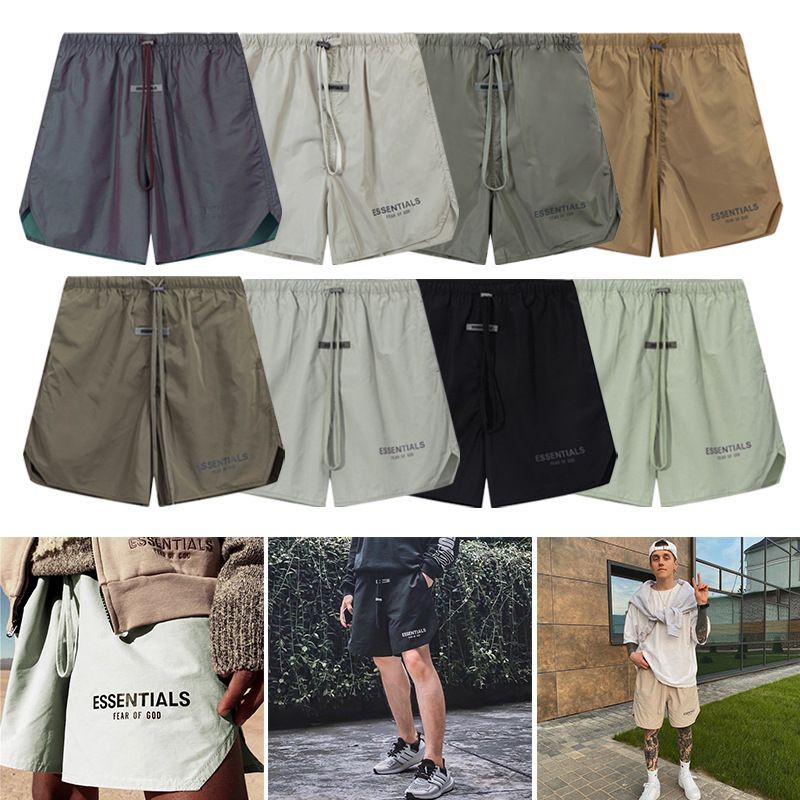 FOG ESSENTIALS ハーフパンツグレー Fear Of God Essentials ショートパンツ エッセンシャルズ 光るLOGO  Sweat Shorts 春夏 夏 リフレクター LOGO ハーフパンツ 短パン ナイロン 男女兼用 8012 - メルカリ