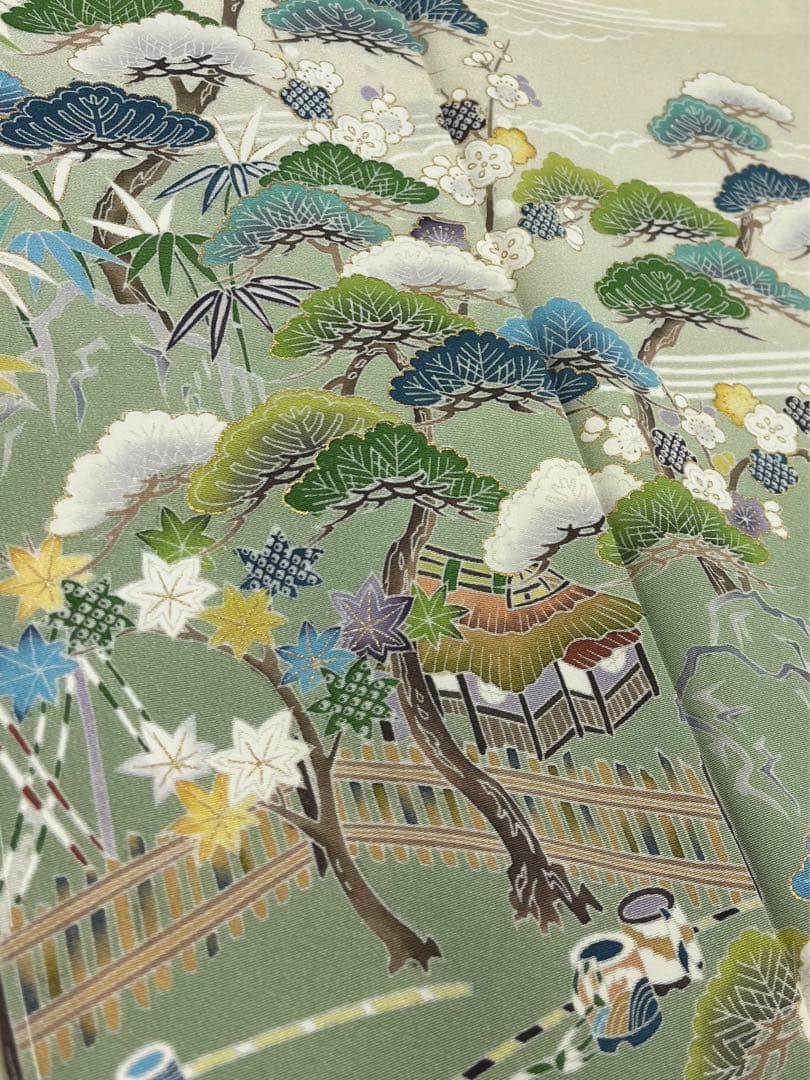 青山井筒工藝 別誂品 訪問着 一つ紋 友禅 金彩 正絹 躾糸付き