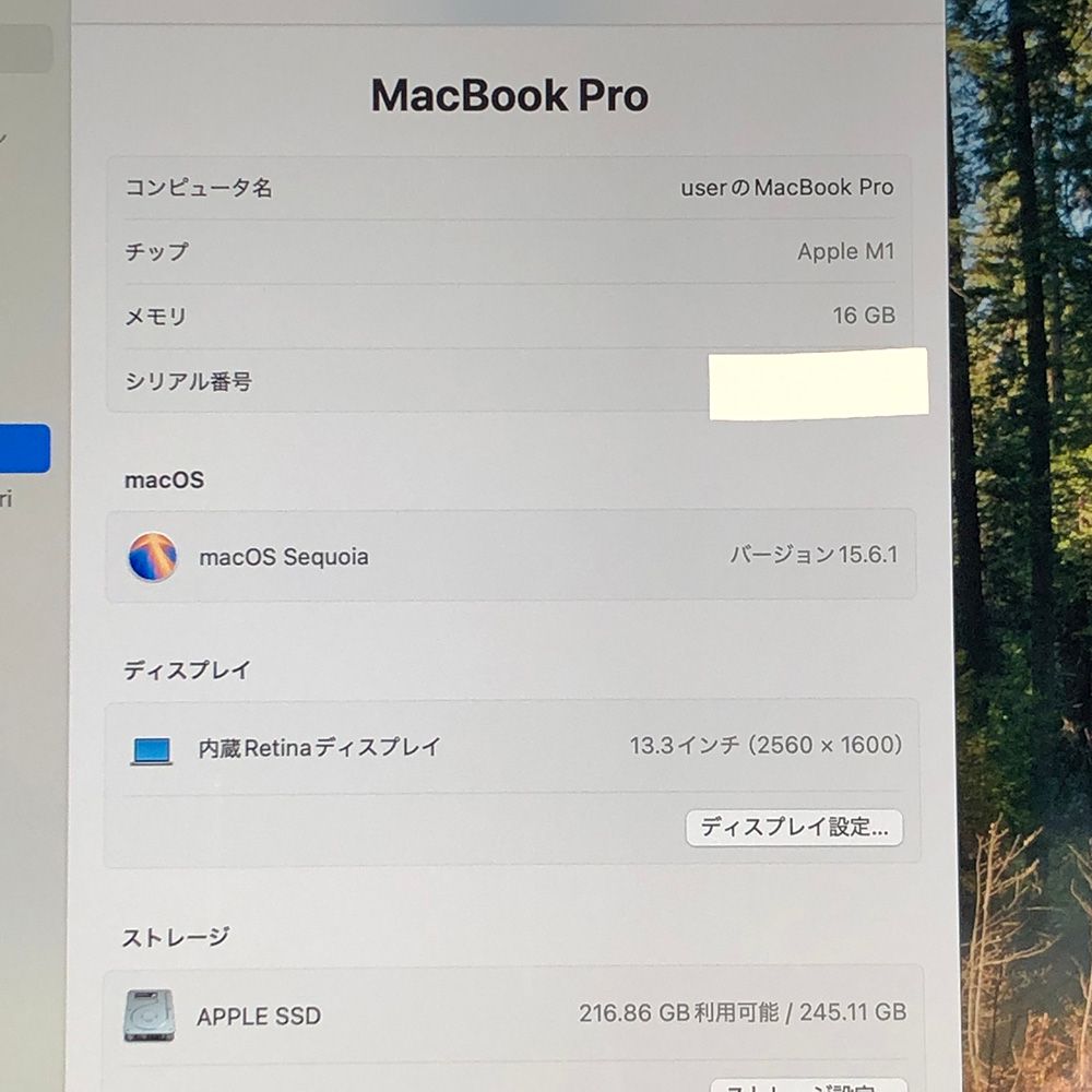 本体のみ Apple MacBook Pro 13インチ M1 2020 M1チップ メモリ16GB SSD256GB A2338 EMC3578 MB-251523 360616