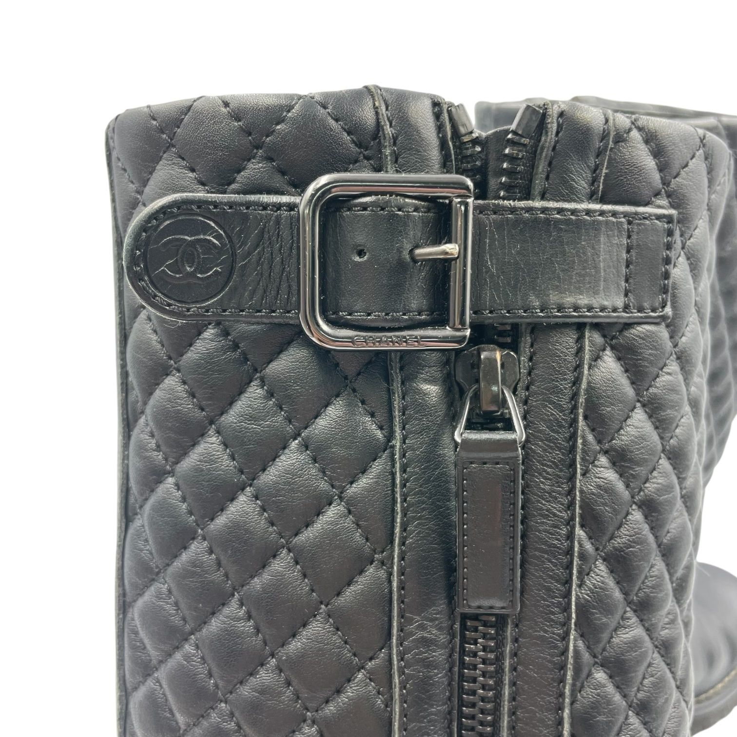 【美品】⭐️CHANEL スターモチーフ キルティングエンジニアブーツ シャネルビンテージエンジニアブーツ（CHANEL(シャネル) スター
