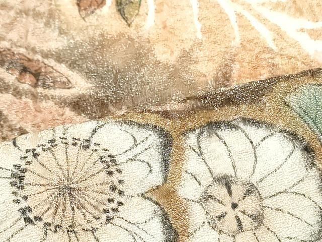 平和屋着物○本場大島紬 80亀甲 色紙雪輪結び紐文 正絹 逸品 CAAU3142yc