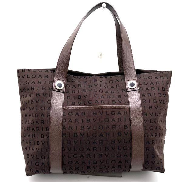 BVLGARI ブルガリ トートバッグ ロゴマニア 肩掛け 総柄 黒 A4