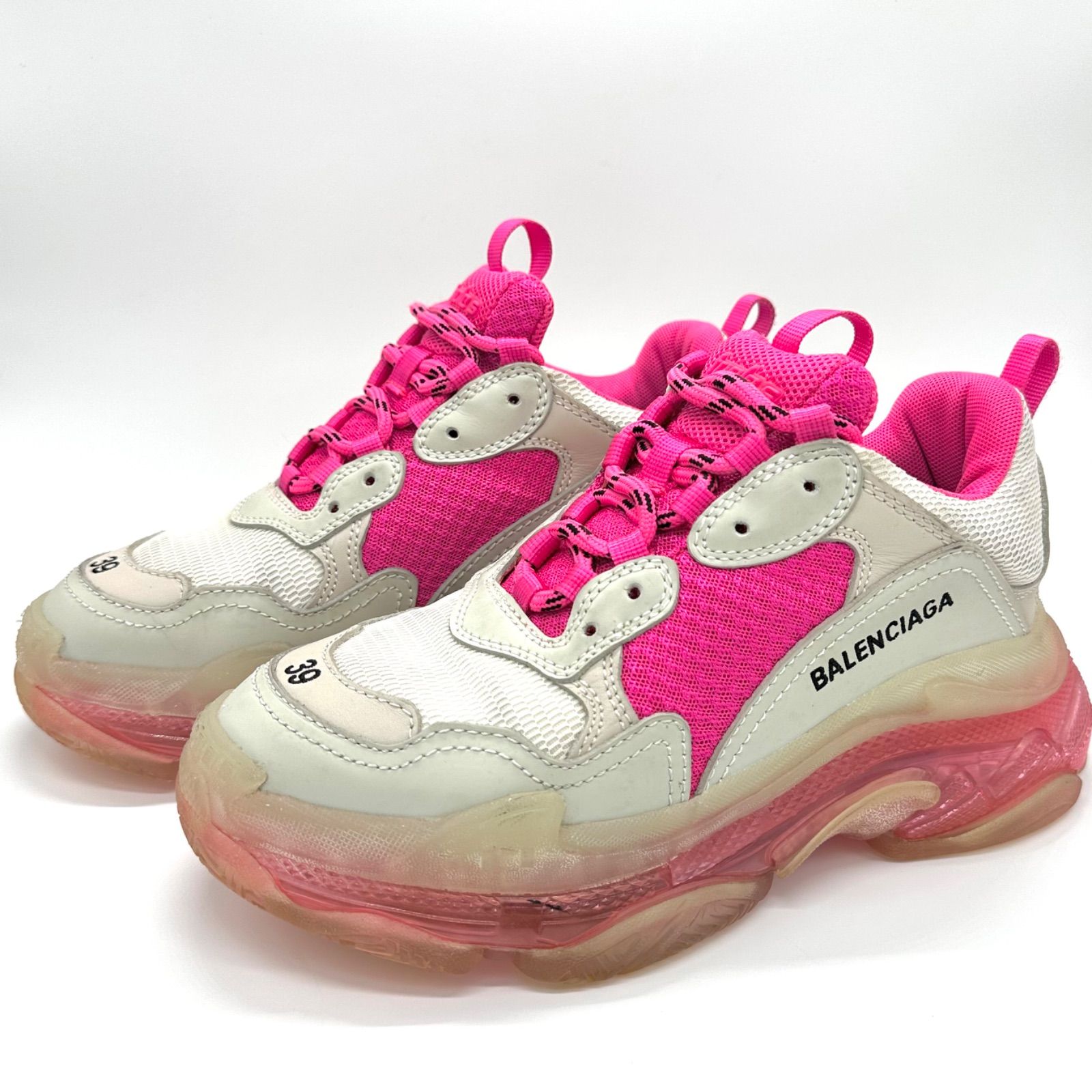 BALENCIAGA ピンク トリプルS スニーカー 35/23 バレンシアガ トリプルS フェイクレザー スニーカー 35