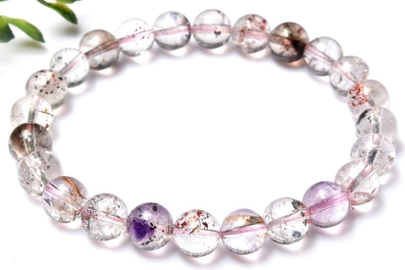 １点物 上質 マルチ スーパーセブン 7.5mm ブレスレット パワーストーン 天然石 _MA7952