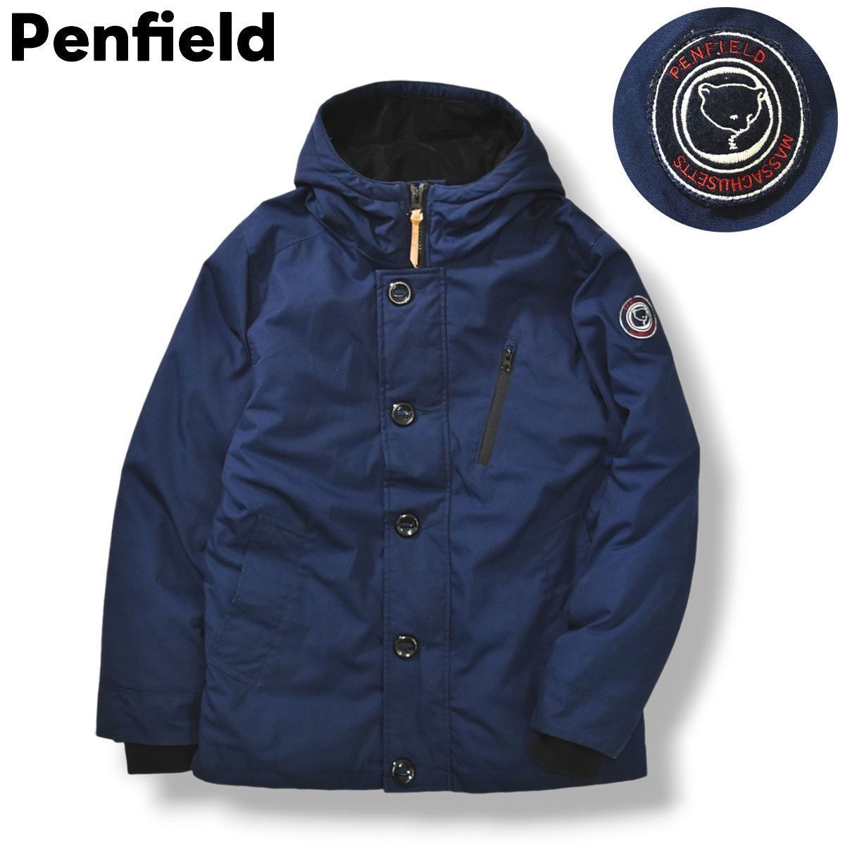 【好デザイン】 ペンフィールド Penfield フーデッド 中綿 パデッド ジャケット マウンテンパーカー  L ネイビー メンズ
