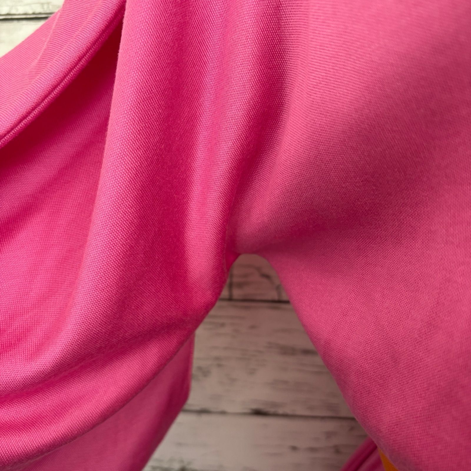  エミリオプッチ トップス チュニック ラグラン ブラウジング ベルト ピンク オレンジ Emilio Pucci Blouse Tunic Top Raglan Sleeve Belted Silk Pink Orange Pattern Italy 38 長袖 チュニック