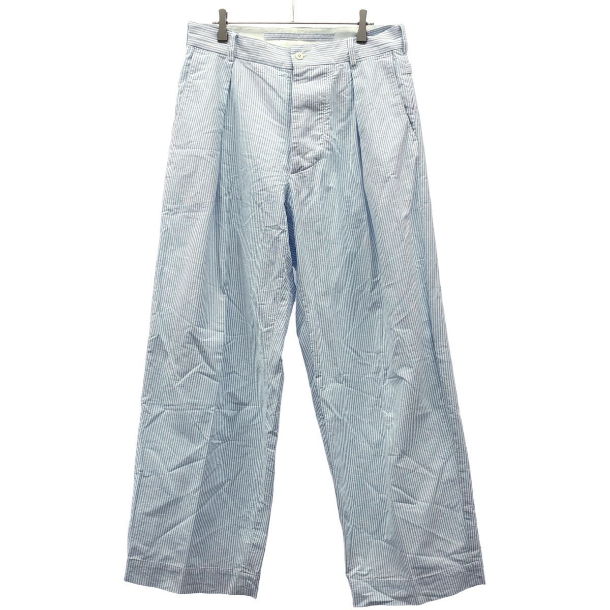 ES:S エス 24SS IN-TUCK BAGGY PANTS ストライプタックバギーパンツ