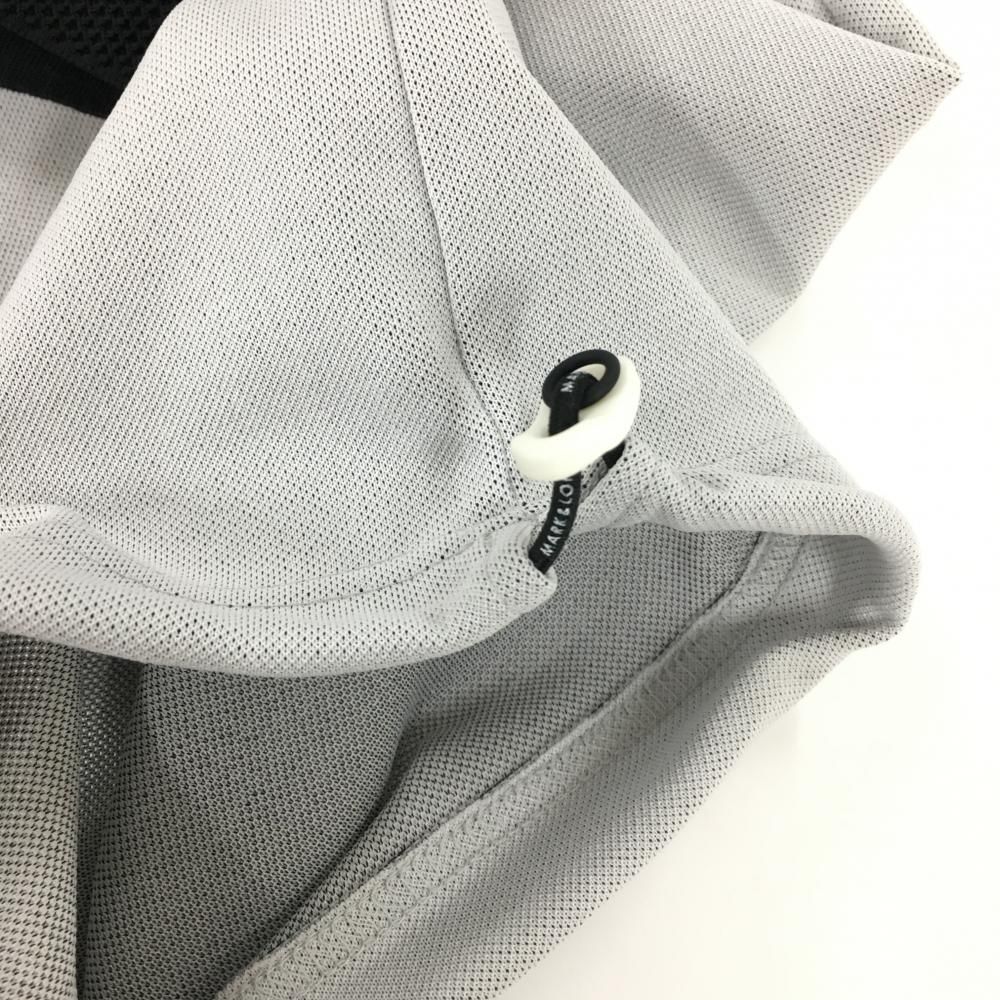 超美品】マークアンドロナ 半袖ポロシャツ 白×黒 襟・袖口メッシュ