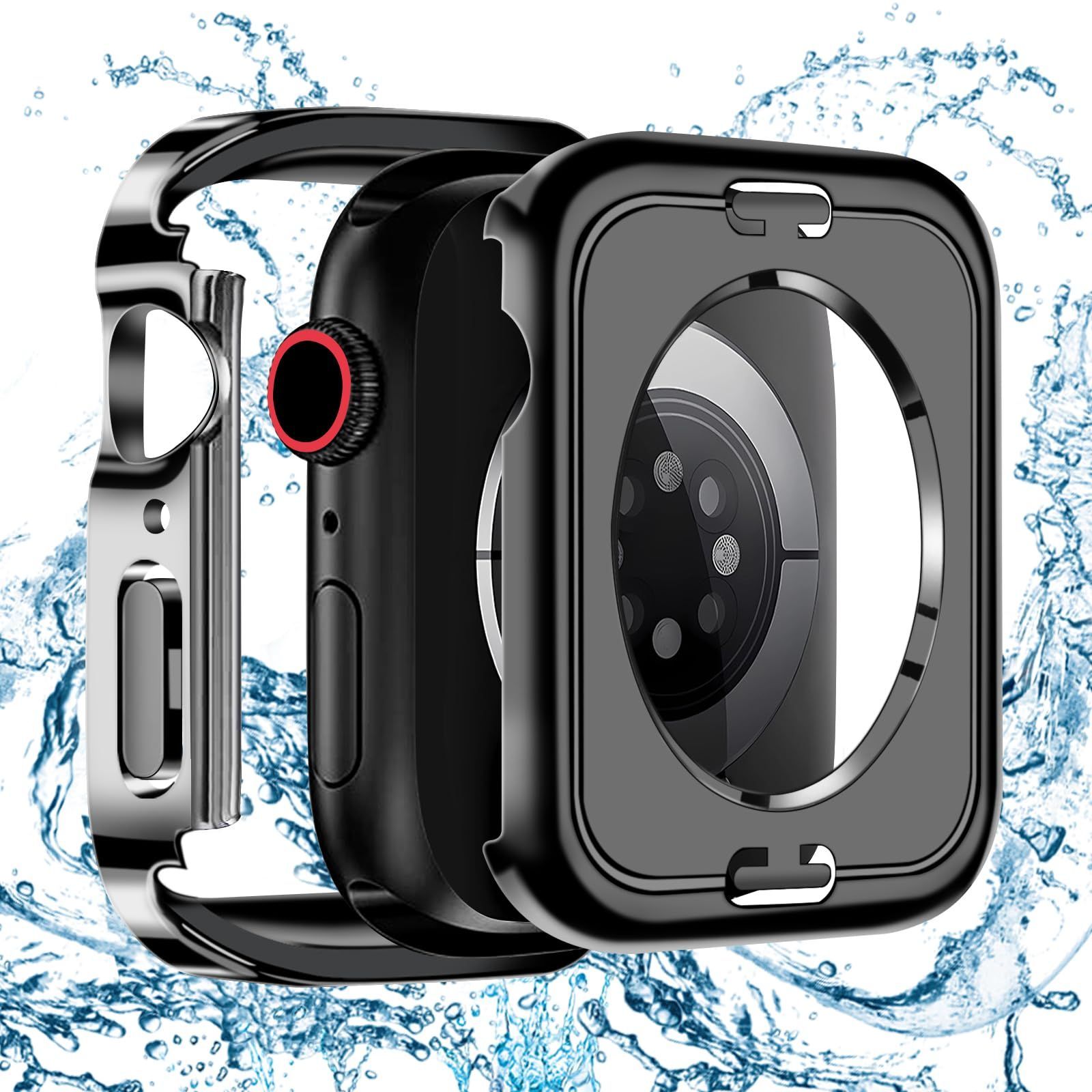 【特価商品】アップルウォッチ9/8/7 ケース ケース 41mm 41mm 防水 360 41mm 3D直角エッジデザイン 9/8/7 光沢式 Series 強化ガラス Watch 日本旭硝子材 Apple Apple Watch 対応 カバー カバー PC素