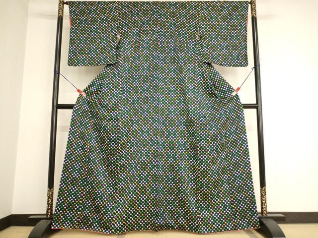 平和屋着物○大変加工の良い総絞り小紋 正絹 逸品 未使用 CAAQ9575th