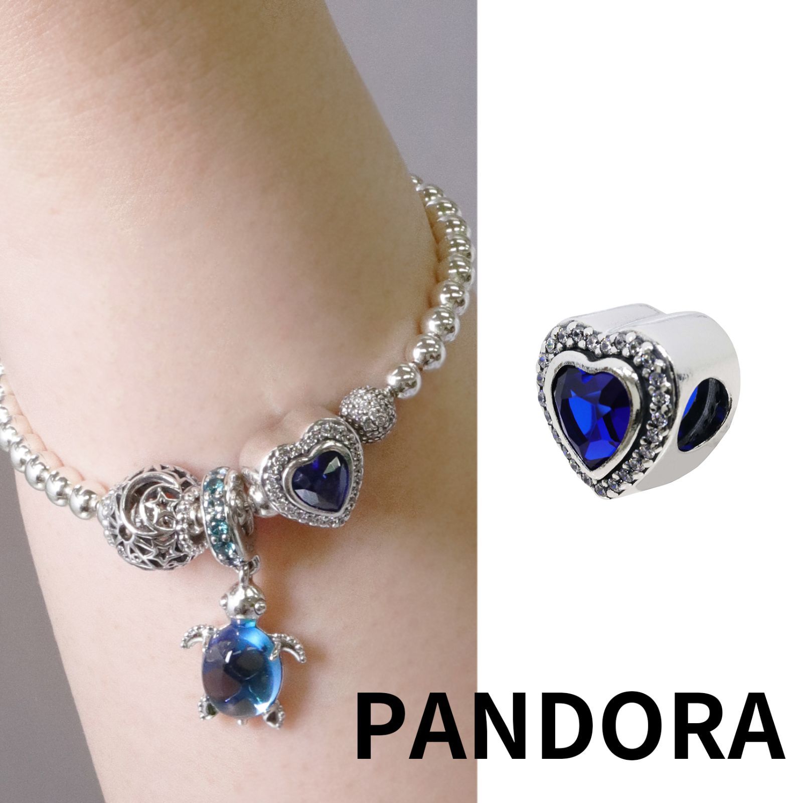 ☆【新品・正規品】ボックス・ショッパー付 PANDORA(パンドラ) ☆スパークリング ブルー ハートチャーム☆ カスタマイズアクセ スターリングシルバー  シルバー925 ブレスレット ブランド アクセサリー 東京発送 - メルカリ