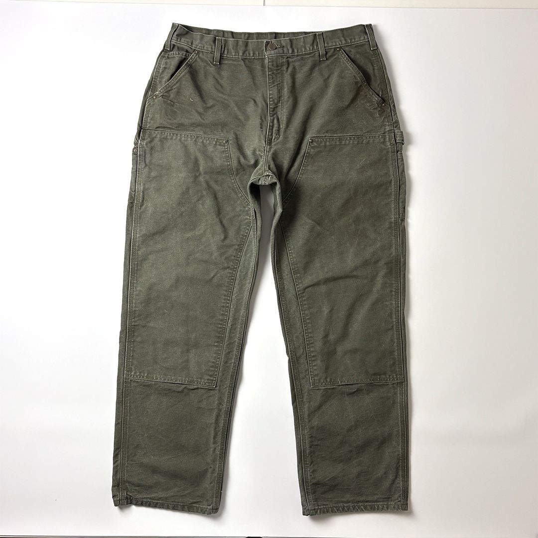 【Carhartt】ダブルニーパンツ W38 L34 モスグリーン 雰囲気系 Carhartt カーハート ダブルニー ペインターパンツ ワークパンツ モス