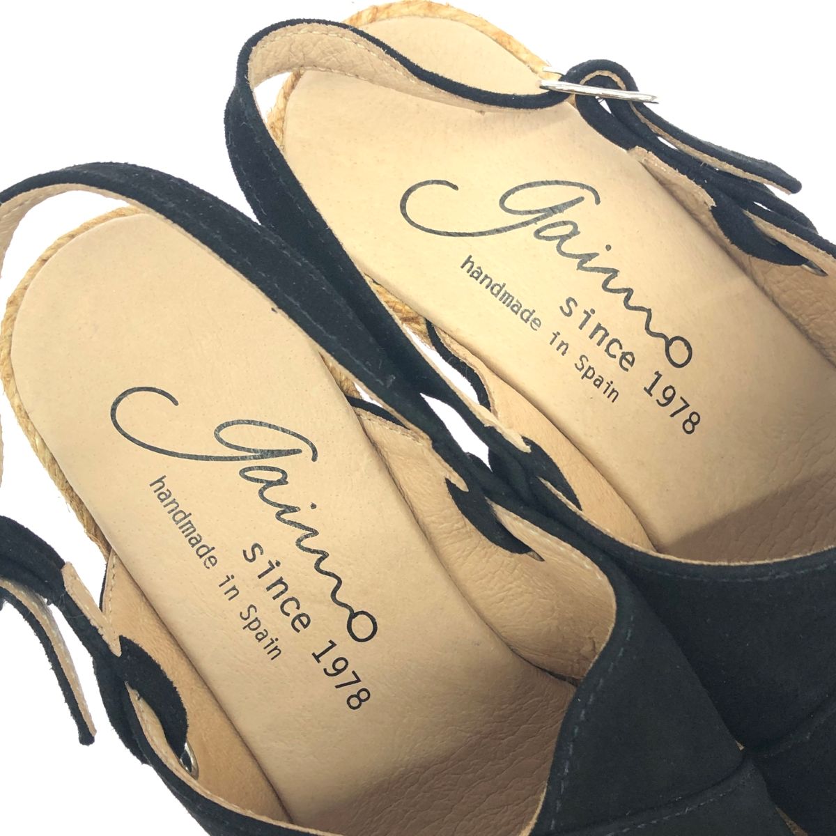 値下げ！gaimoガイモ ウェッジサンダル レディース 36 23cm ブラック 美品 GAIMO ガイモ 表記サイズ:36 ウェッジソール サンダル