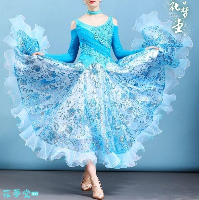 25年 社交ダンスドレス モダンダンス キラキラ 華やか オーダーメイド 撮影会 舞台 イベント 花夢堂-118