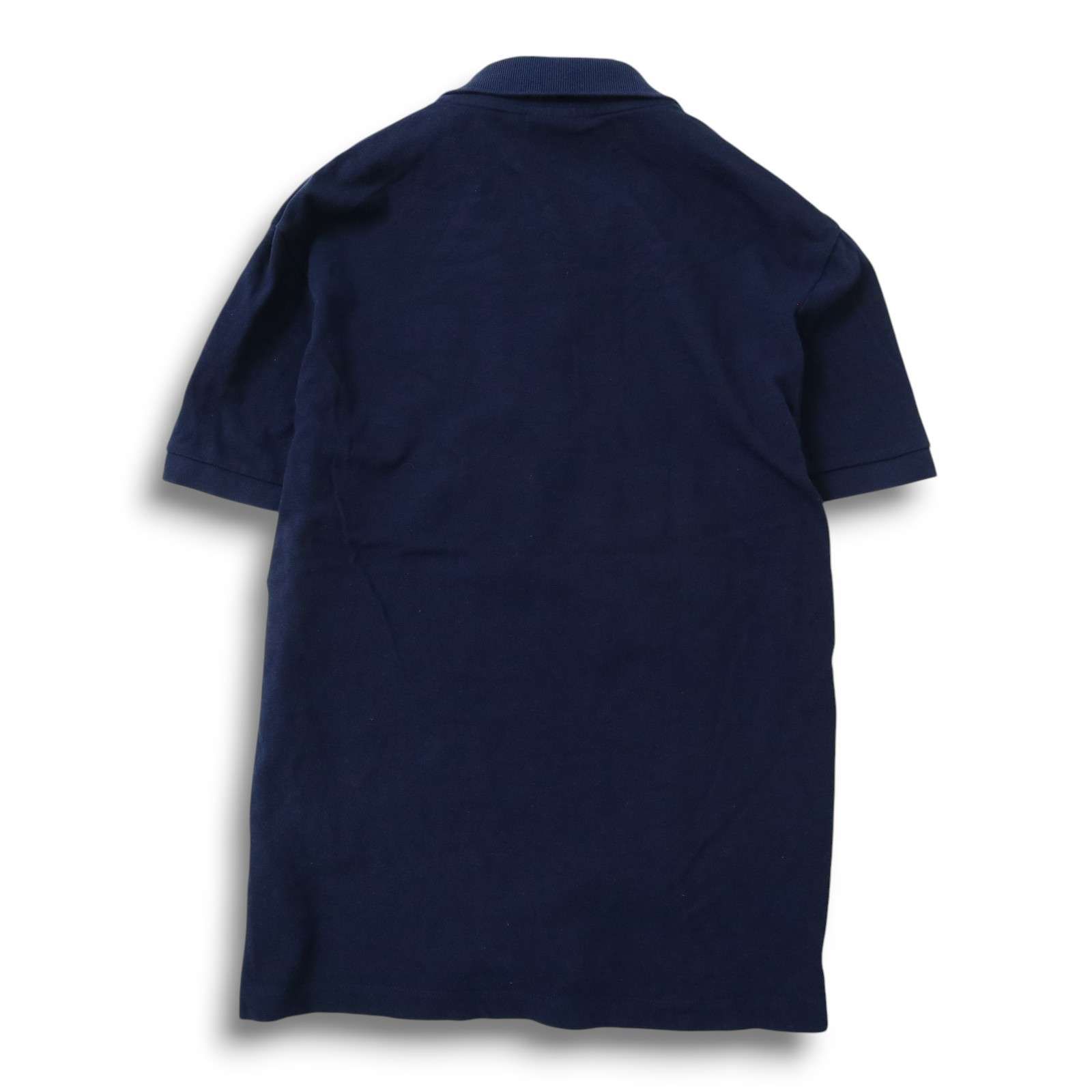 希少　USA製　LACOSTE　鹿の子　ポロシャツ　ラコステ　紺　S（日本のM位 LACOSTE ラコステ 春夏 ベロアロゴ☆ 鹿の子 半袖 ポロシャツ Sz