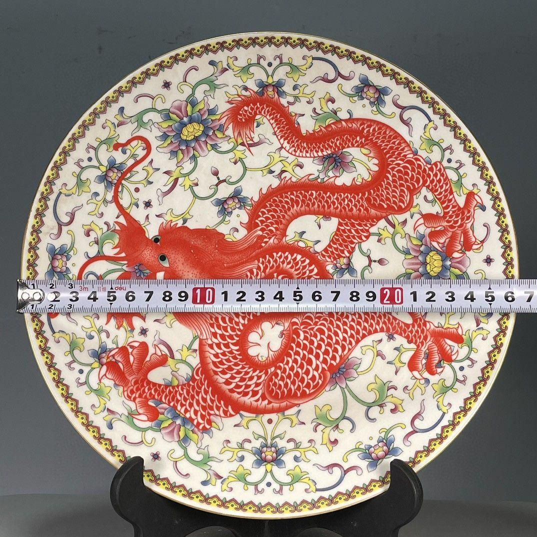 清大乾隆鎏金馬到成功紋賞盤  景徳鎮 陶磁器 装飾品 現代工芸品 美術品 置物 清乾隆五彩鳳紋賞盤 景徳鎮 陶磁器 装飾品 工芸品 美術品 置物