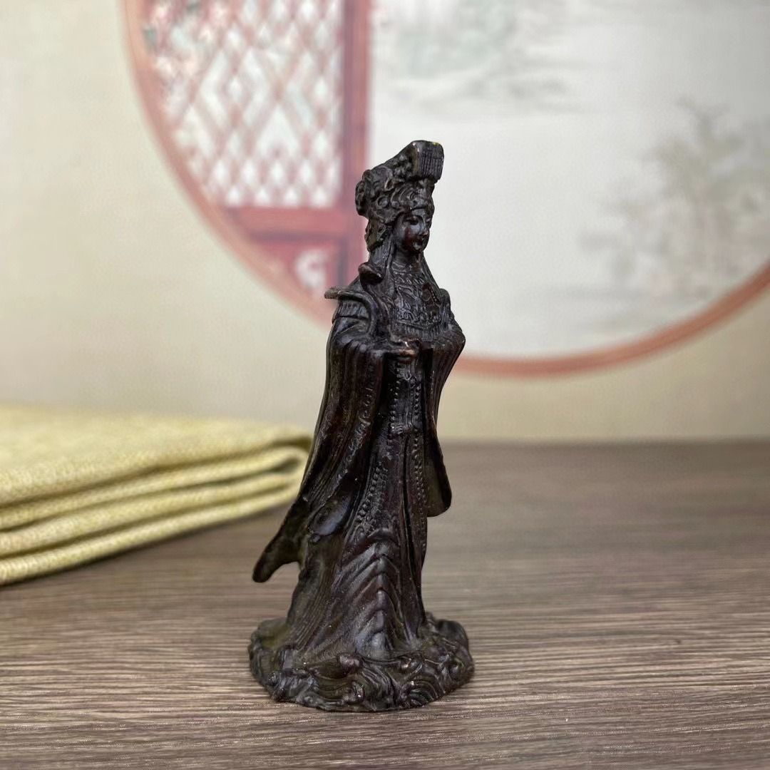 置物 オブジェ クイーンマザー 神様 仏様 銅製 アンティーク調