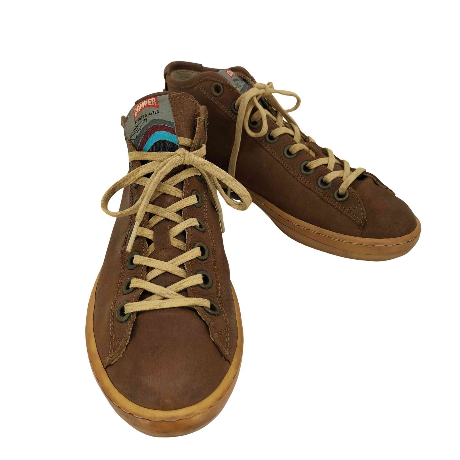 【美品】CAMPER カンペール　切り替え　レザー　　ミドルカット　39 美品】CAMPER カンペール 切り替え レザー ミドルカット 39