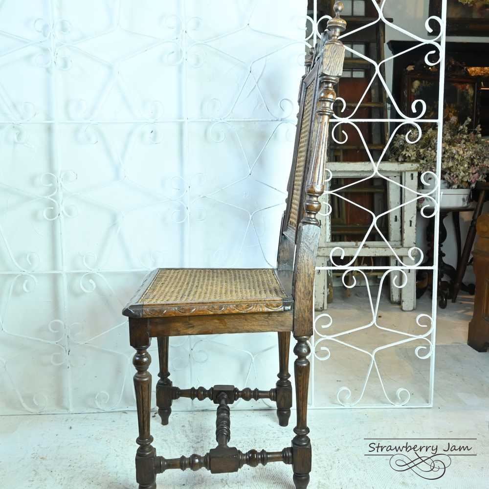 L3705-211 英国アンティーク ケインバックチェア ヴィクトリアン ラタン