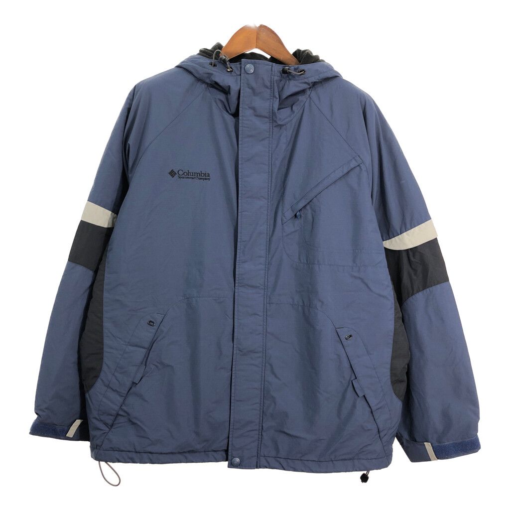 Columbia コロンビア ナイロン フリース マウンテンパーカー アウトドア ネイビー (メンズ XL) 中古 古着 R7281