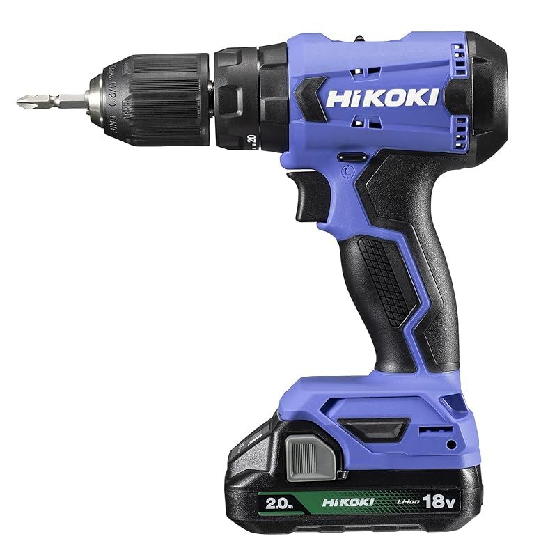 HiKOKI ハイコーキ 18V コードレス 振動ドライバドリル チャック 2.0~13mm 20段クラッチ 2.0Ah 蓄電池×2個 充電器 ケース付 FDV18DA 2BG 1