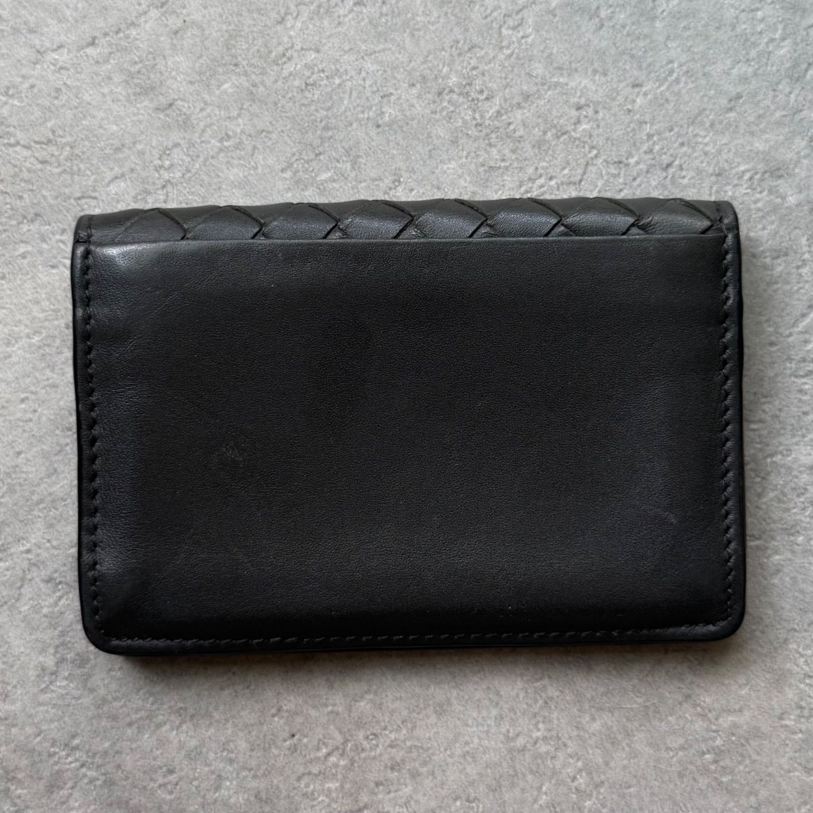 【✨極美品✨】 ボッテガヴェネタ イントレチャート 名刺入れ ブラック×グレー BOTTEGA VENETA ボッテガヴェネタ イントレチャート 名刺入れ