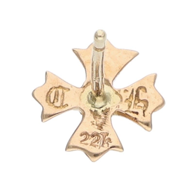 クロムハーツ 22k CHプラス スタッド ピアス 純正ダイヤ リンカン鑑定