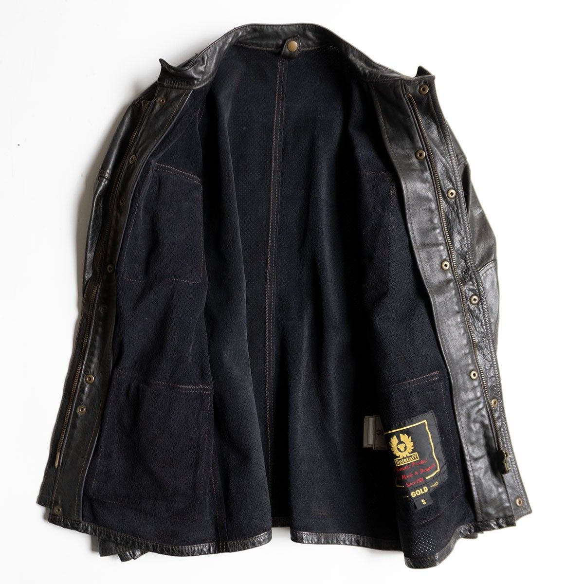 最高級】Belstaff【パンチングレザー モーターサイクルジャケット】S 