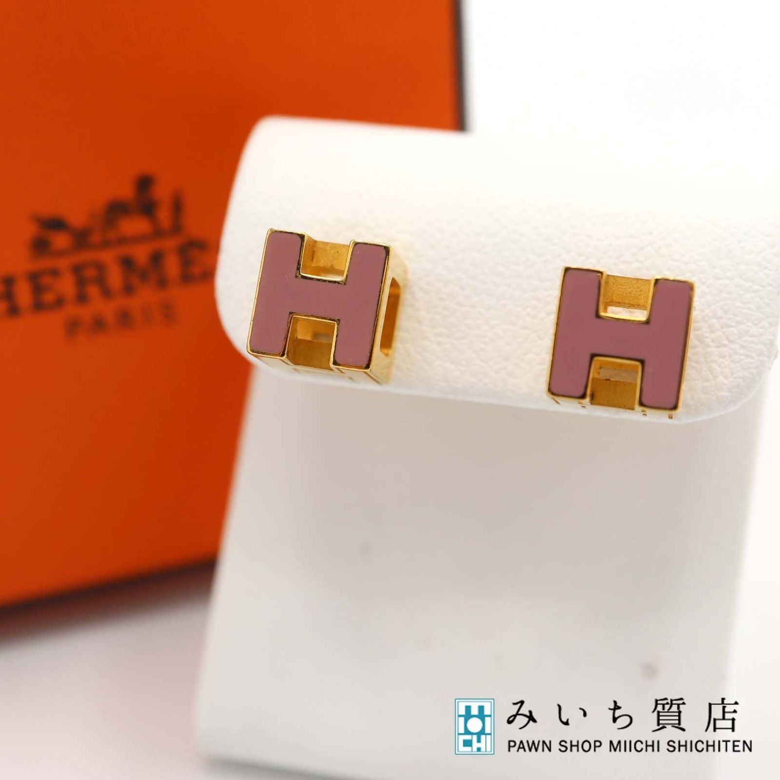 HERMES エルメス ピアス カージュ ド アッシュ キューブ Hキューブ 