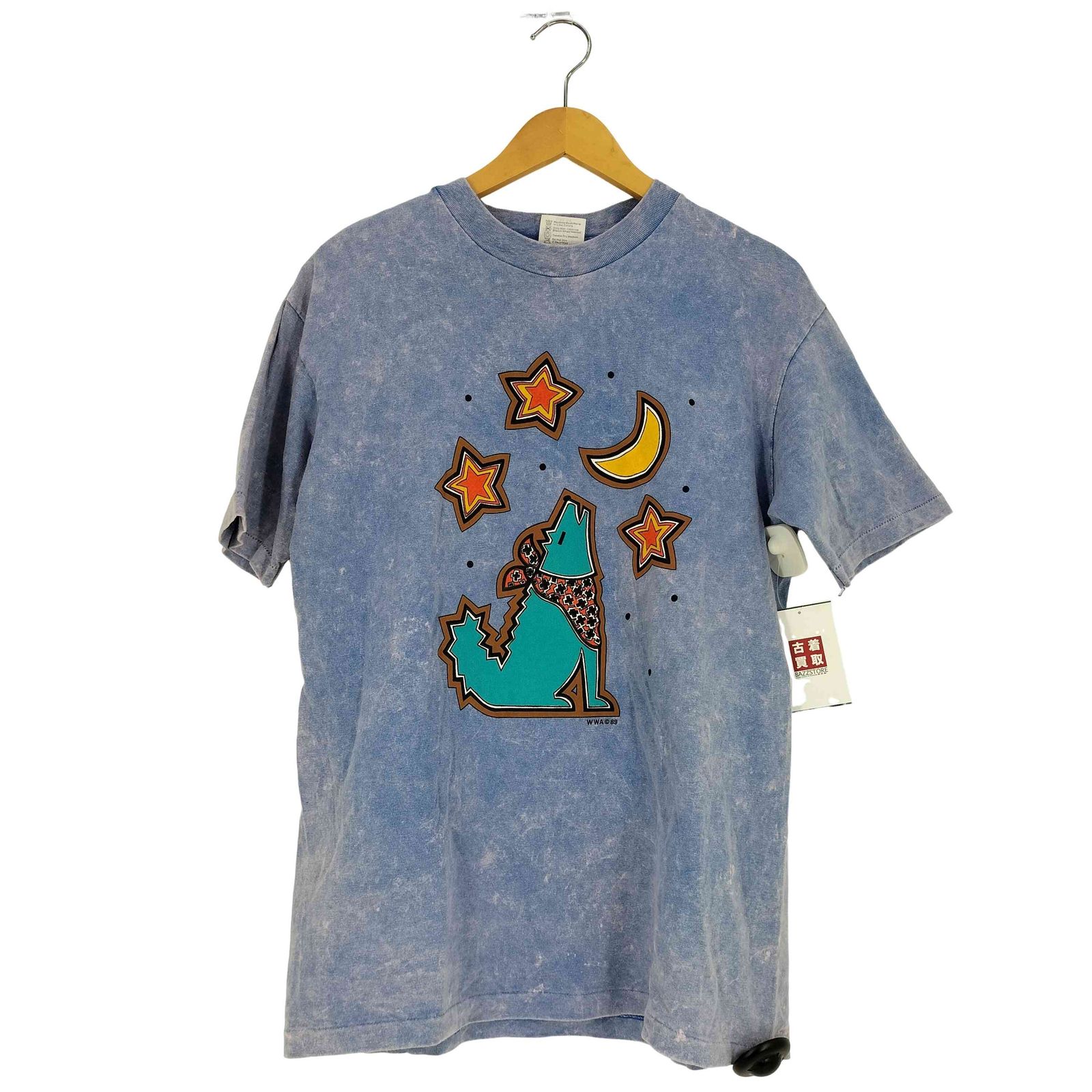 ヘインズ Hanes 80s USA製 シングルステッチ タイダイ キャラクタープリント Tシャツ メンズ import：L 