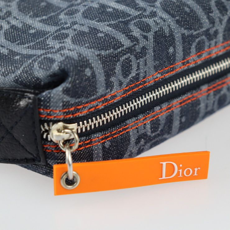 【希少品】Dior クリスチャンディオール ネイビーキャンバス ポーチ DIOR ディオール トロッター キャンバス ポーチ ネイビー - メルカリ