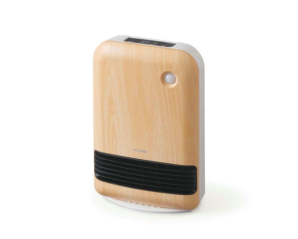 アイリスオーヤマ ヒーター セラミックファンヒーター 暖房器具 1200W 電気 足元 小型 温風 省エネ 脱衣所 人感センサー付き 大風量 木目調 ナチュラルブラウン IRIS OHYAMA JCH-12TD4-NTM