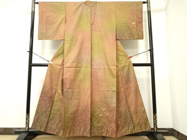 平和屋着物○螺鈿作家 甲斐泰造 訪問着 本場染大島紬 吉祥文 金彩