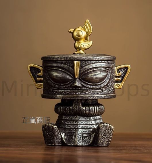 新品・未使用】香炉 三星堆 銅人 置物 鑑賞 セラミック製 工芸品