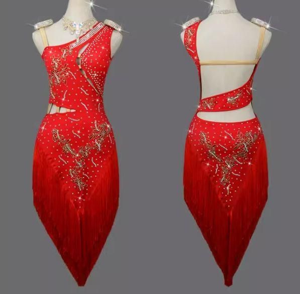 社交ダンスドレス ラテンドレス   競技 デモ用 ルンバ　オーダーメイド