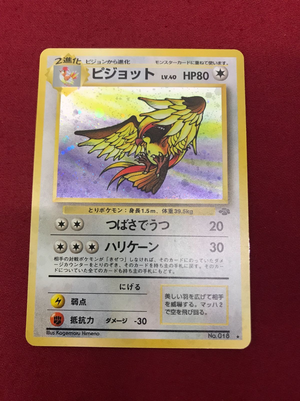 ピジョット LV.40 HP80 ポケモンカード ポケモンカード ピジョット LV.40 No.018 ☆ 旧裏面 Pokémon