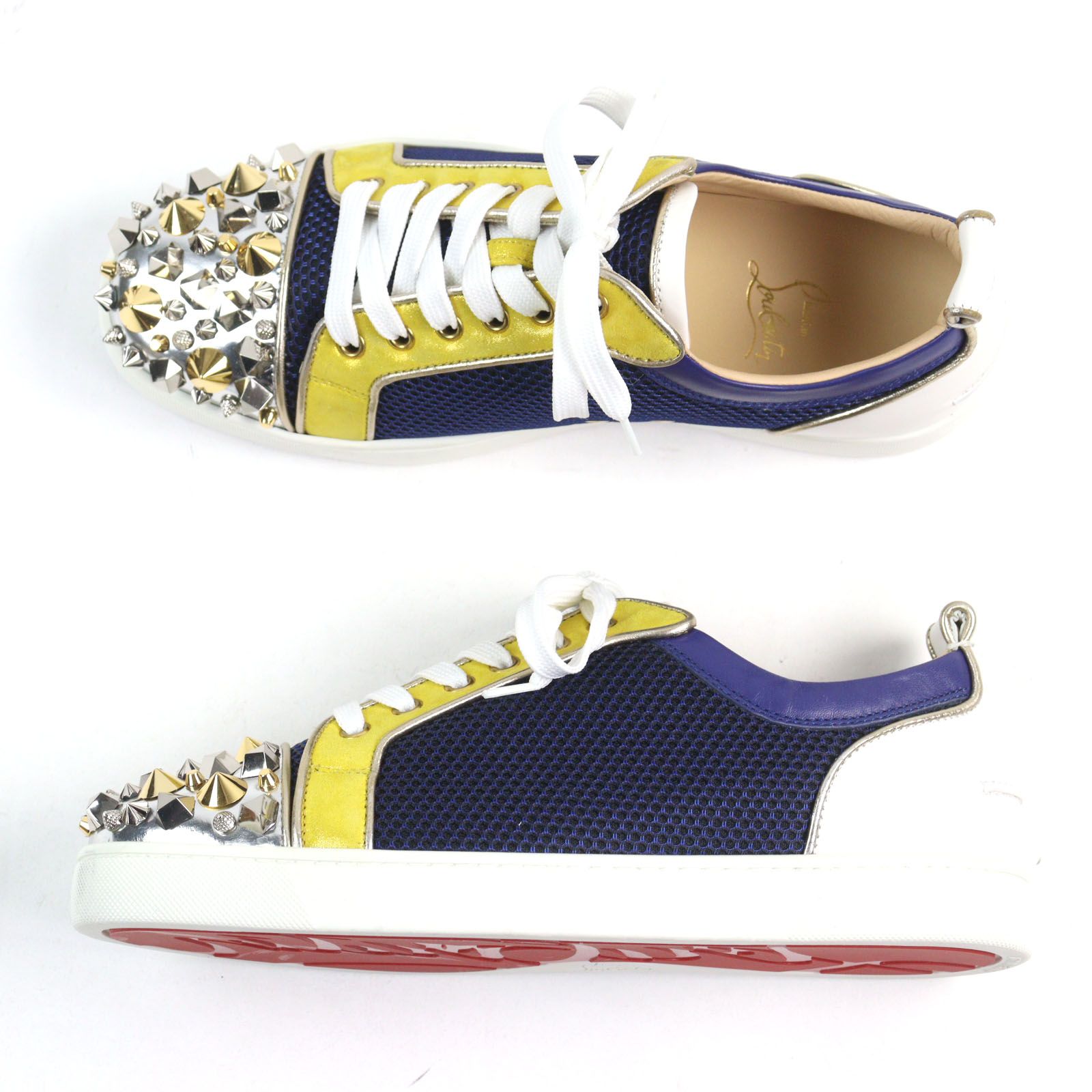 【NEW】Christian Louboutin スタッド レースアップ スニーカー Christian Louboutin Louis Junior Spikes Orlato Flat Alpino